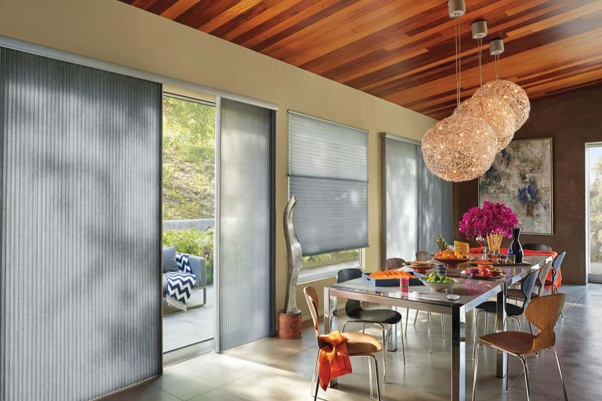 Hunter Douglas Duette® Cellular Shades as a window covering on doors near Oklahoma City, Oklahoma (OK)