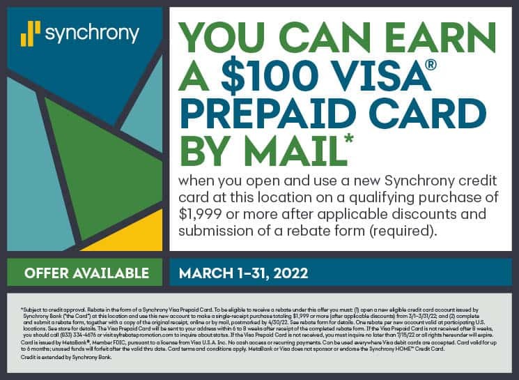 Synchrony March 2022 Promotion  for The Shady Lady Interiors Near Oklahoma City, Oklahoma, and the Greater OKC Metro Area